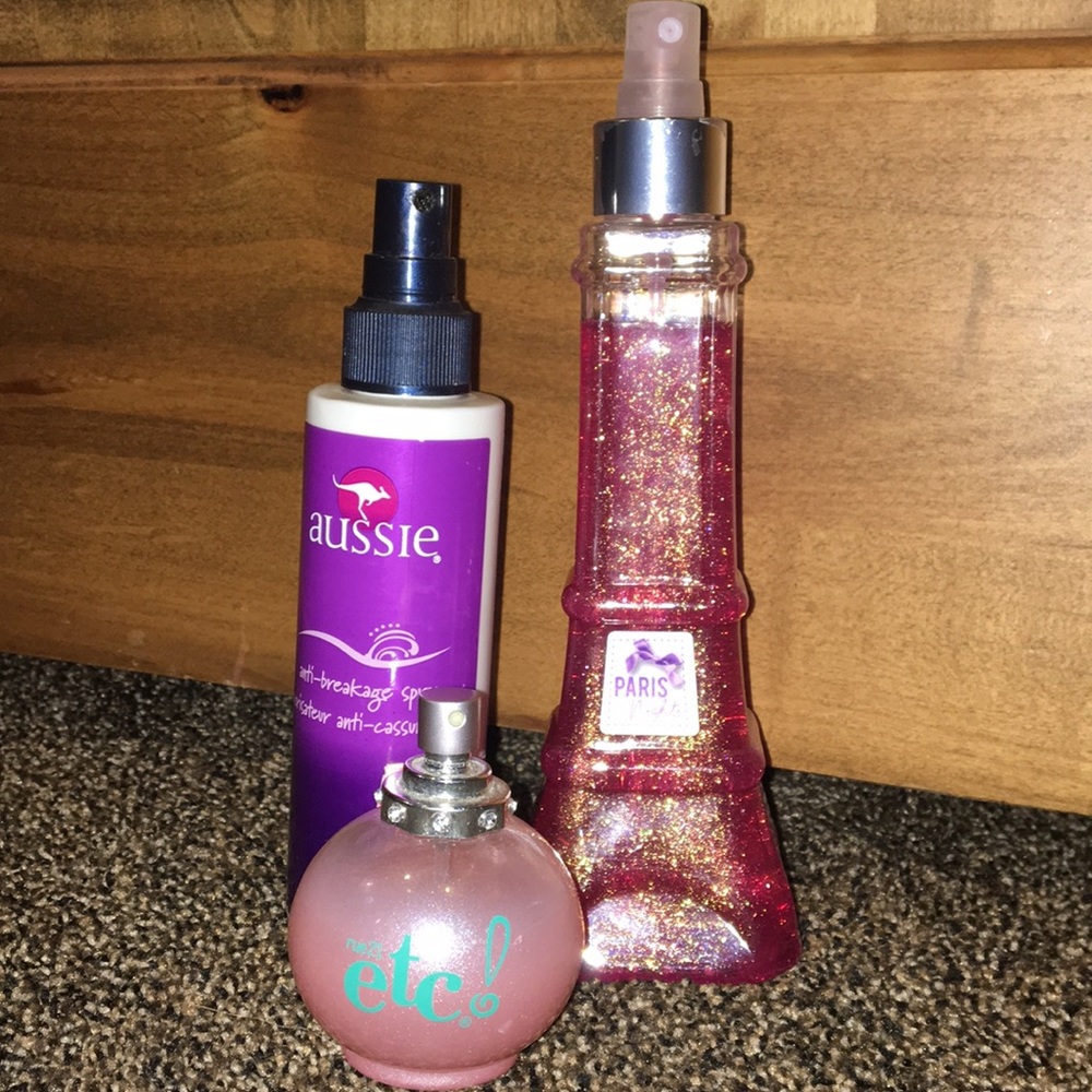perfume and a hair product